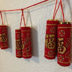 Lucky Red New Year Hanging Decorations – Set of 2 + FREE red envelope set