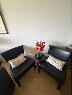 Leather Accent Chair x2