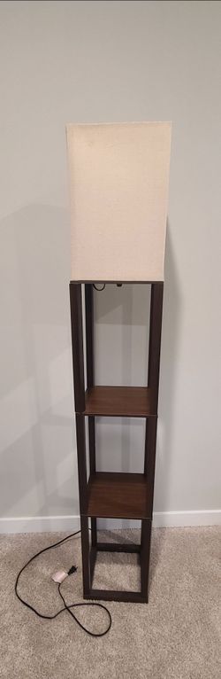 Floor Lamp with Built-In Shelves