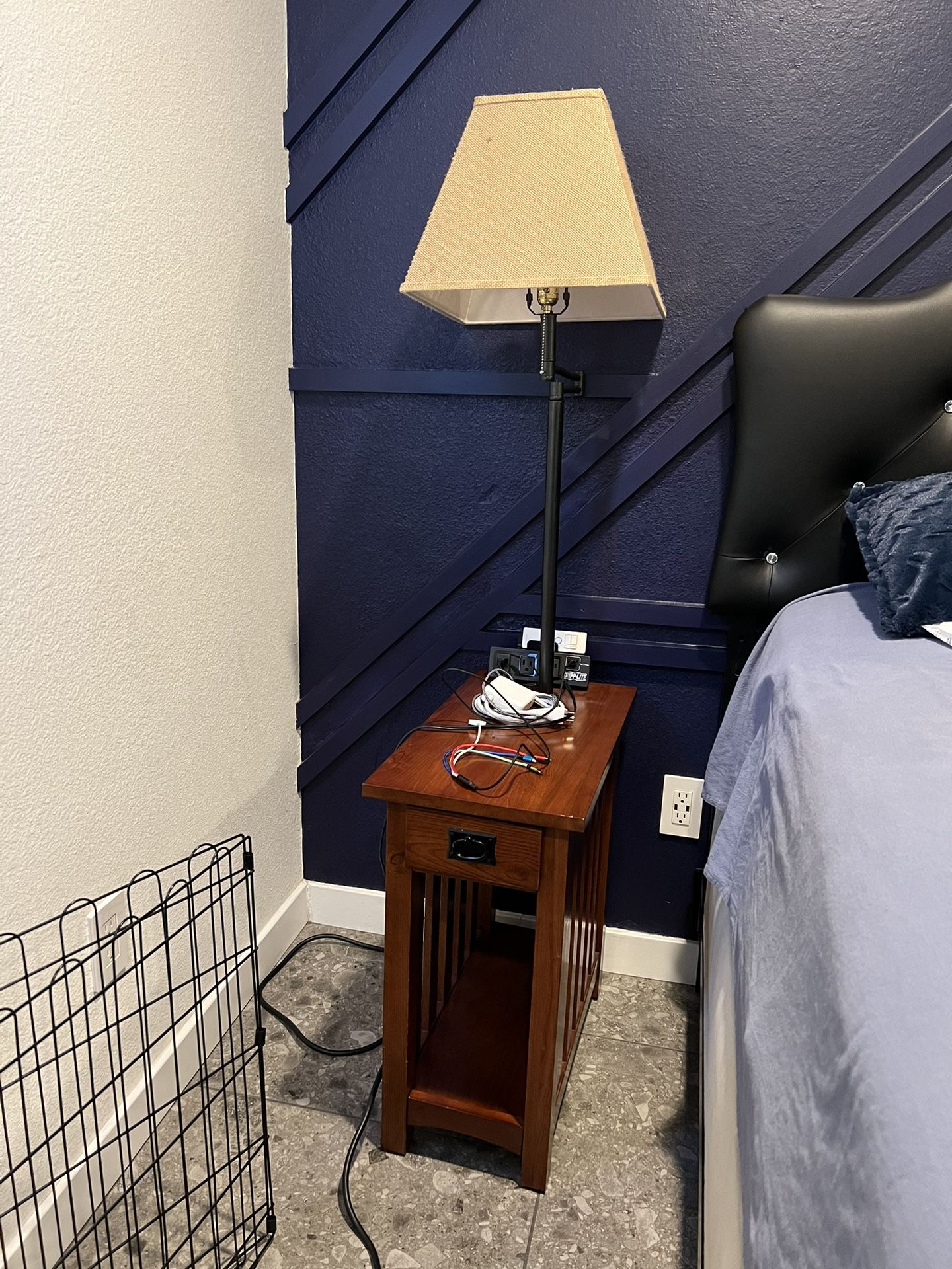 Nightstand With Lamp And Outlet