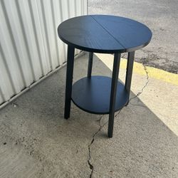 Round Black End Table 