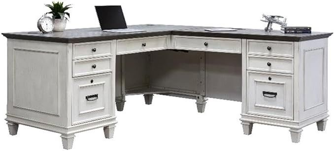 Martin Furniture Pedestal Desk, White