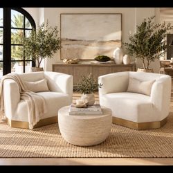 MERIDIAN DESIGNER ACCENT CHAIRS – PAIR | CUSTOM REUPHOLSTERED | $2,300 RETAIL