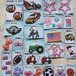 26 New And Sealed Iron On Embroidered Patches 