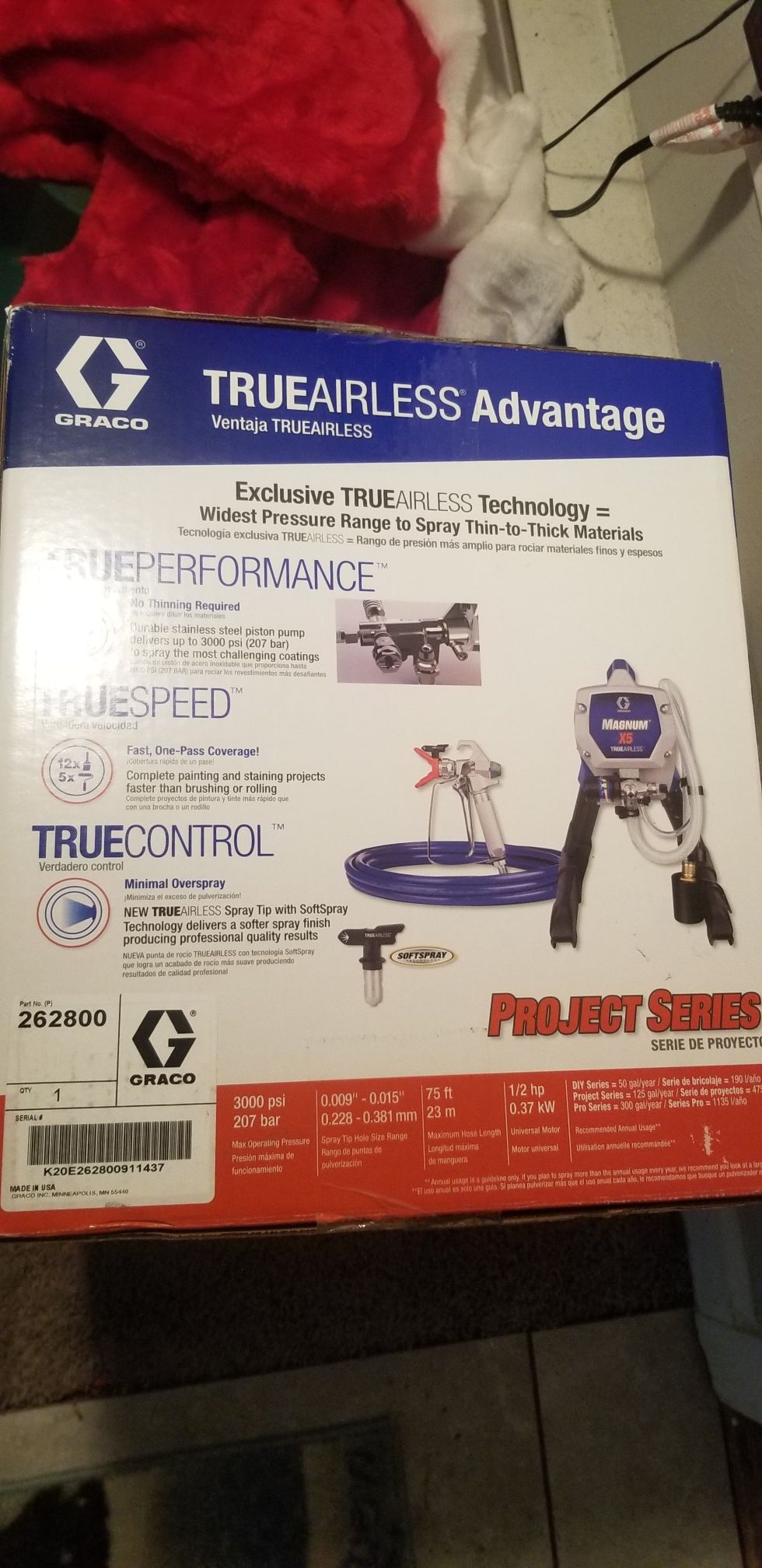 Brand new Graco Magnumx5 TrueAirless paint sprayer with 2 tips