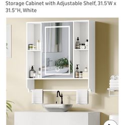 Bathroom Wall Cabinet With Light Up Mirror