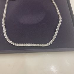 Silver And Diamond Necklace