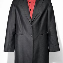 Black Tailored Long Blazer Coat Womens 31”