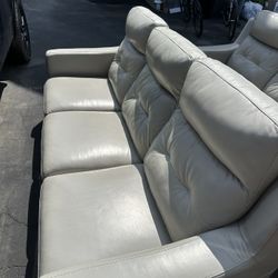 Leather Sofas 3 Seater Electric Reclining USB port 