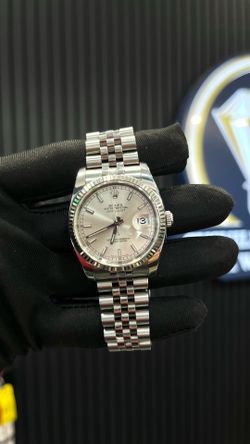 Rolex Datejust 36MM on Super Jubilee Bracelet with Silver Stick Dial 2011