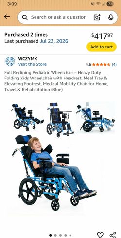 Full Reclining Pediatric Wheelchair