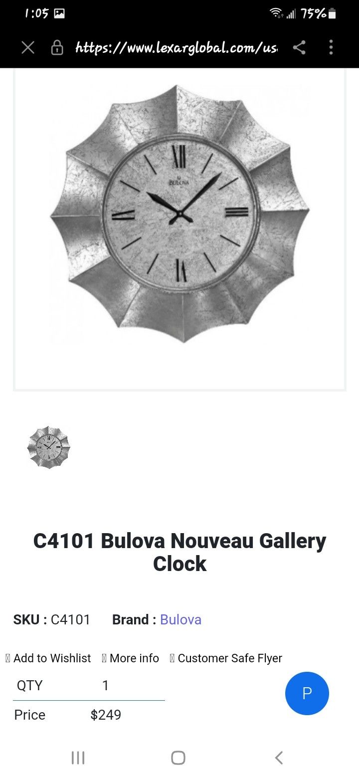 30inch BULOVA wall Clock