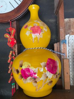 Yellow Flower Gourd with String