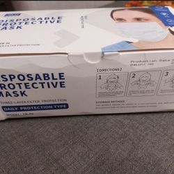 50 pcs Disposable Protective Facemask Three Layers Filter Protection