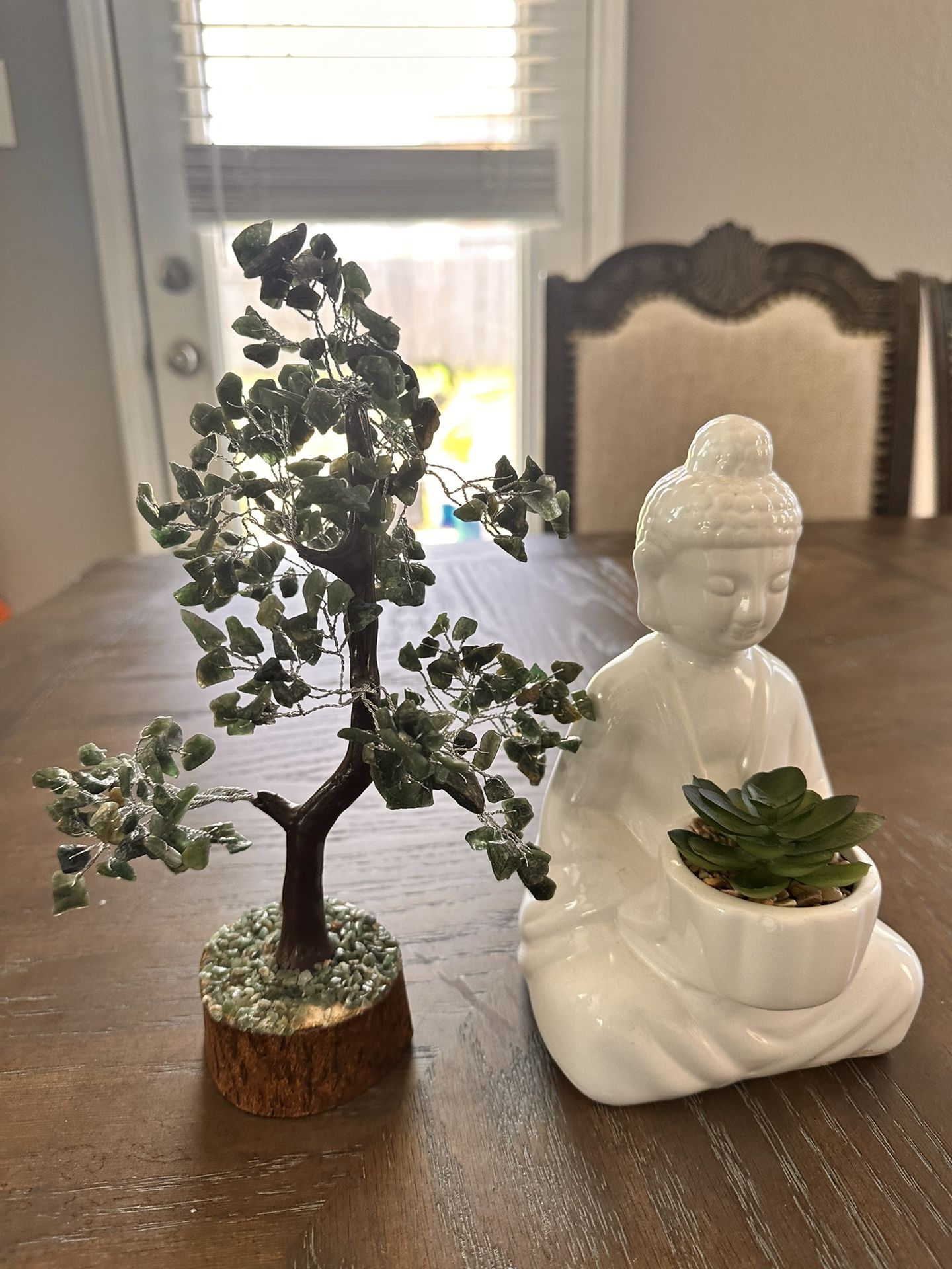 Buddha Statue And Crystal Tree