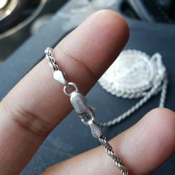 $240! All silver rope chain 28 inch 2 ounces... dont be like daddy ounce is $70!. This Not scrap or for melted. This rare piece $240! .999 silver pure