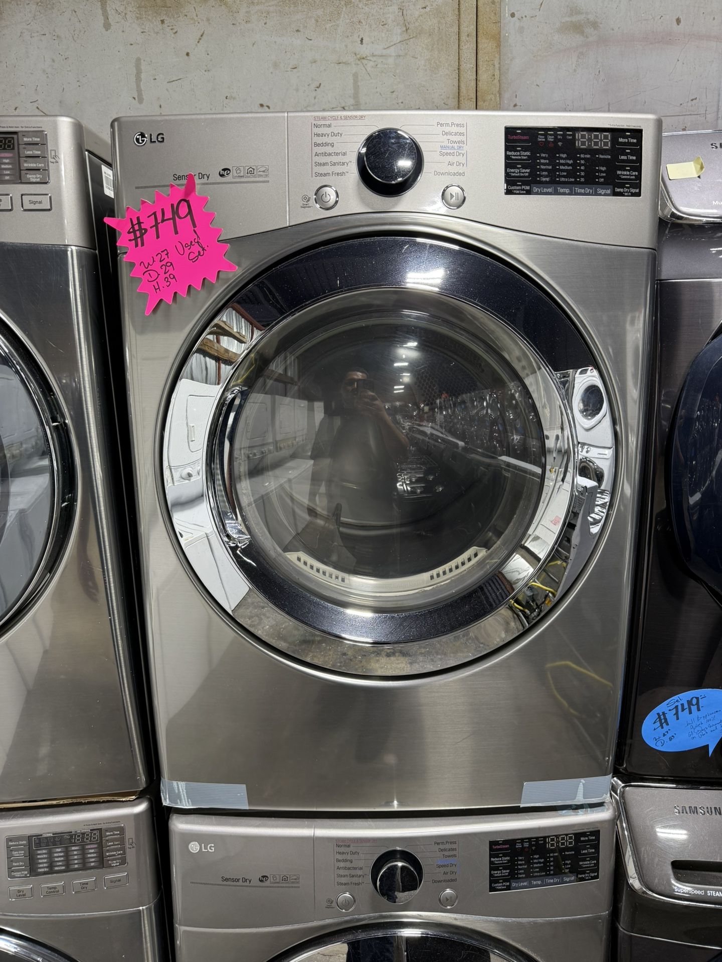 LG Stainless steel front load gas dryer