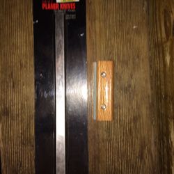 Pair Of New 12”  Wood Planer Blades And New Blade Sharpener (2 Blades In The Package)