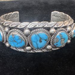 Silver Bracelet With Turquoise Stones 87.5 Grams  $400