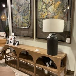 New Bela Large Arched Console table Medium brown wood