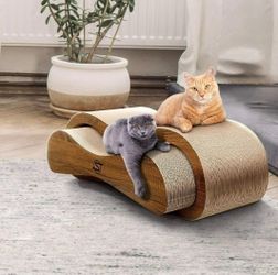 ScratchMe 2 in 1 Cat Scratcher Cardboard Lounge Bed Scratching Post