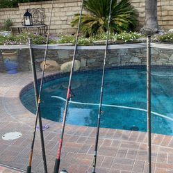 Three Spinning Rods from 7'- 8' with Reels That would be GOOD for Surf,Pier,ect Fishing