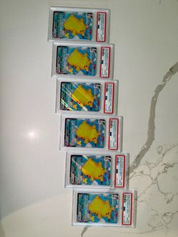 6 Sequential Numbered Surfing Pikachu Pokemon Cards