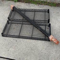 36” X 14” X 55” Black Metal Shelves. 