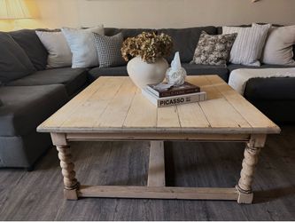 Rustic Solid Wood Coffee Table | Farmhouse Style | 42” x 42”