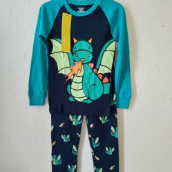 Dragon 2pc Pajama Shirt & Pant Set Kids Size 7 New