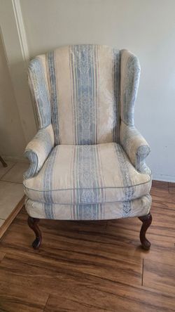 Vintage Wingback Sofa Chair Wooden Legs