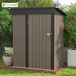 5x3 FT Outdoor Storage Shed, Tool Shed with Sloping Roof and Lockable Door,