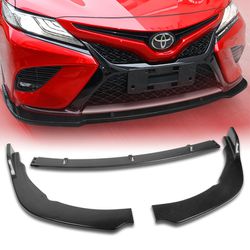 For 2018-2020 Toyota Camry Carbon Look Front Bumper Body Kit Spoiler Lip 3PCS -(2-PU-628-PCF
