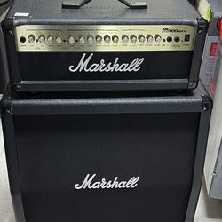 Marshall guitar amp and half stack