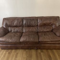 Brown Leather Couch (FREE)