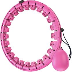 Smart Weighted Hula Exercise Hoops for Adults Weight Loss,Fitness Massage Circle Two-in-one, with 24 Detachable Knots and auto-Rotating Ball Ring, Sui