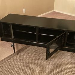 64” Black Entertainment Center / TV Stand – Good Condition