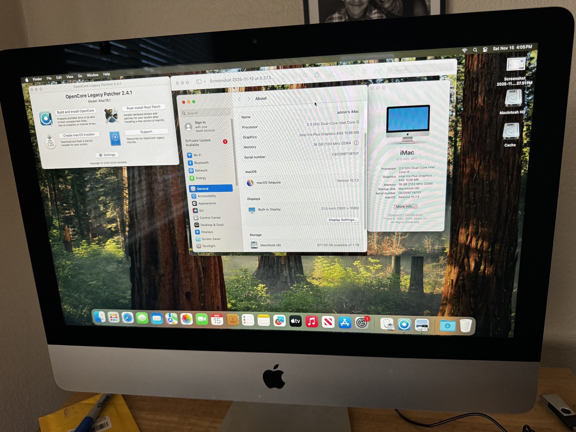 21.5” 2017 iMac Running Sequoia