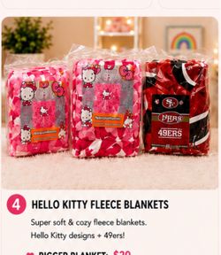 Hello Kitty & 49ers Fleece Blankets