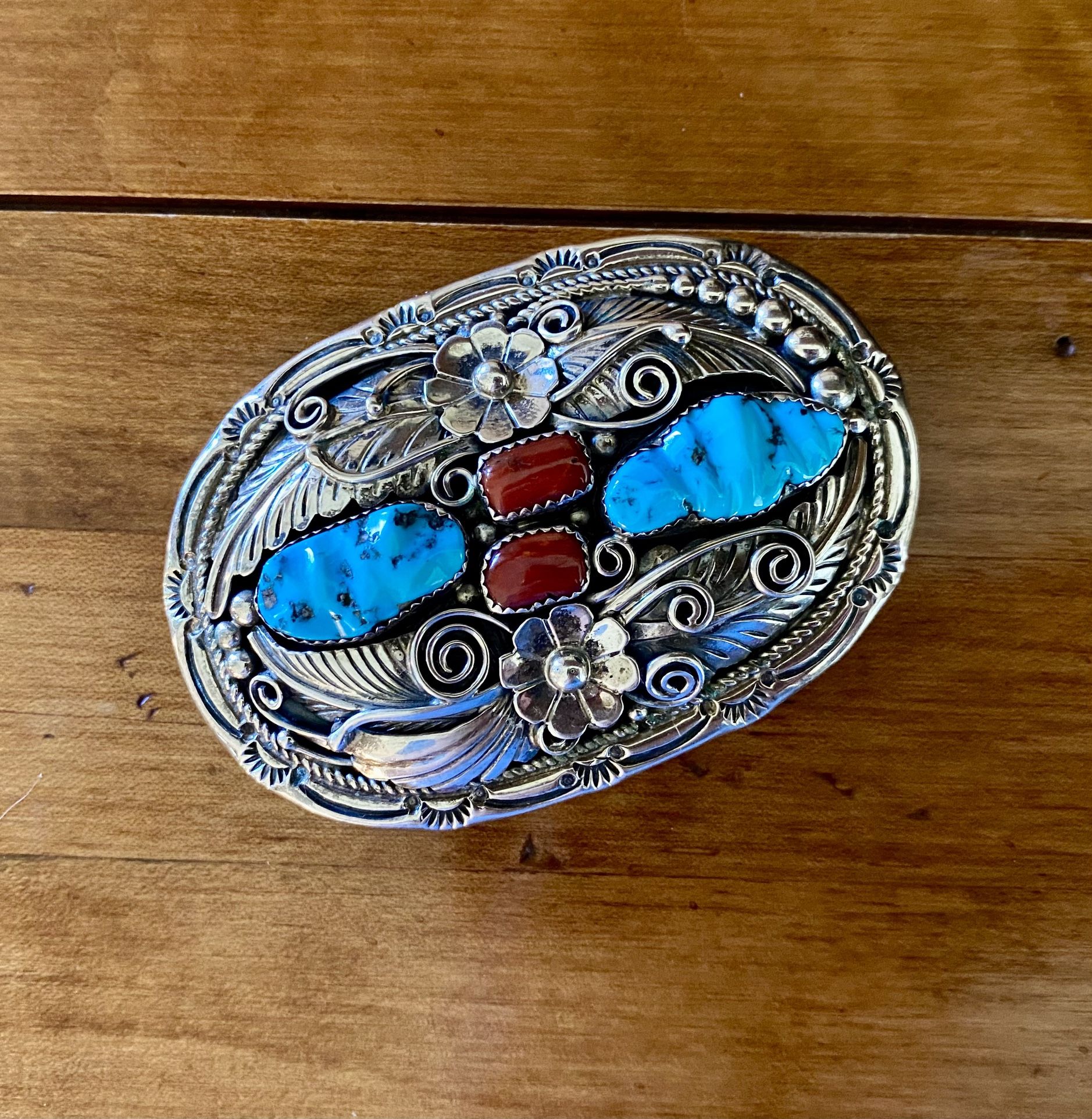 VINTAGE TIMOTHY LEE STERLING SILVER BELT BUCKLE