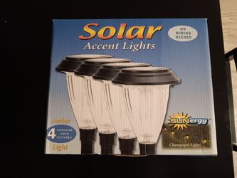 Champagne 4 PCS Solar Accent LED Lights - Amber