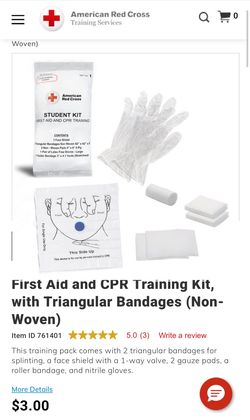 First-Aid and CPR Training Kit with Triangular Bandages