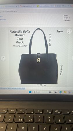Furla Mia Sofia Medium Tote Nero (black) Genuine Leather - New W/ Dust Bag