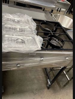 Carrito Con Quemadores Para Ollas Y Charola Para Mantener La Comida Caliente