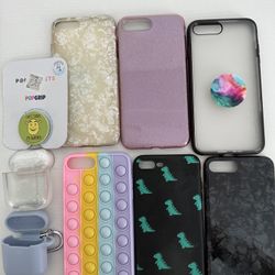 Iphone 8 plus cases, airpod case, pop sockets 