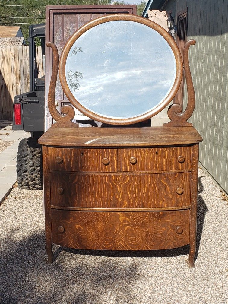 Antique Dresser And Mirror