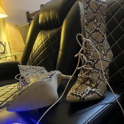 Snakeskin Print Heels