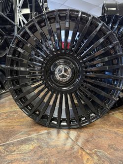 22” Gloss Black Wheels with Tires S550 GLC S63 GL GLS GLE SUV S580 