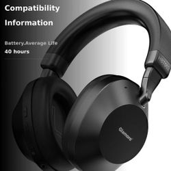Over Ear Active Noise Cancelling Bluetooth Headphones Wireless, with 60H Playtime, Hi-Res Audio, Transparency Mode, Foldable Design Built-in Mic 