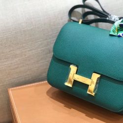 Hermes Constance 18cm Mini Green Malachite Epsom Bag Gold HW 2017